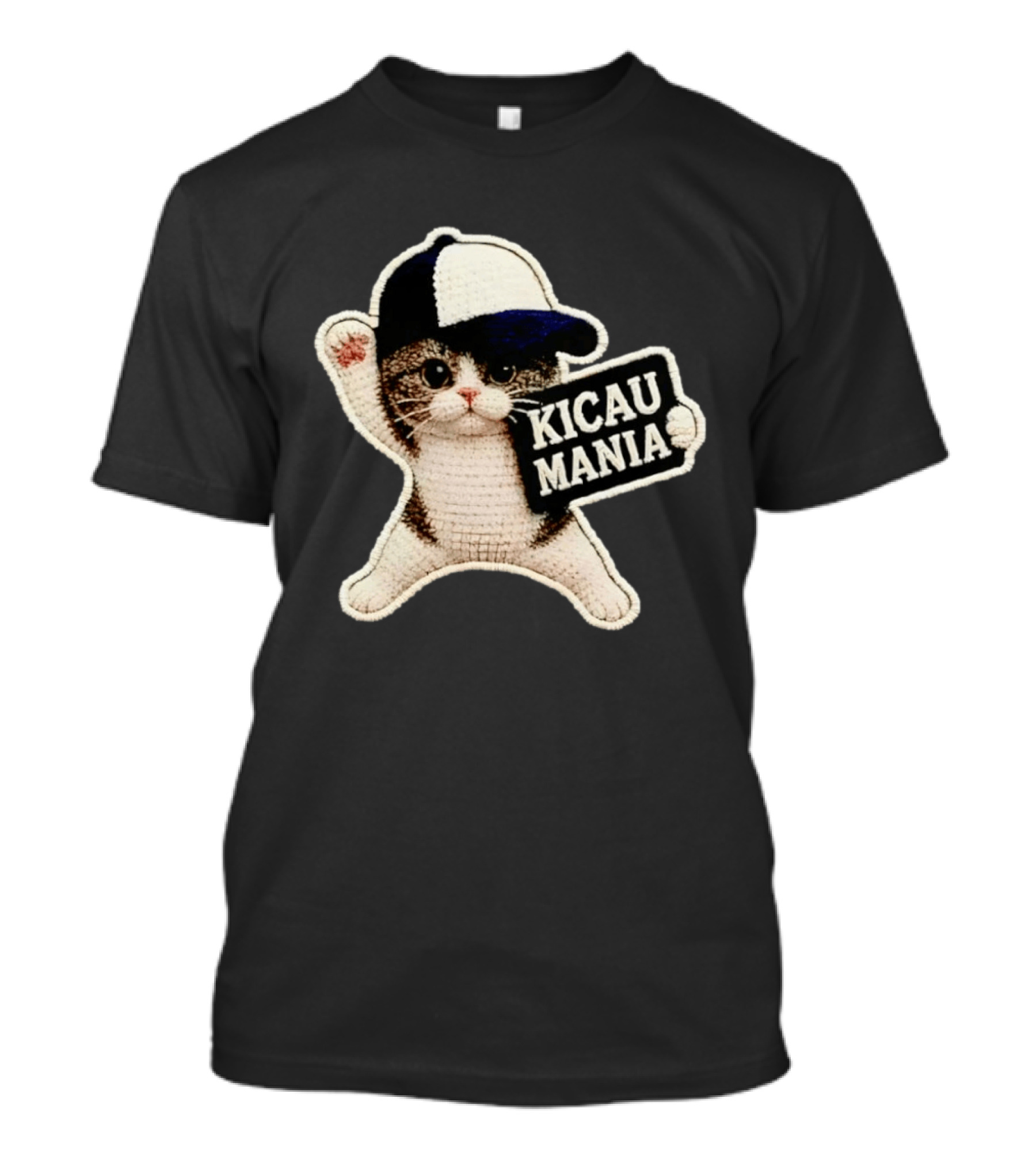 Kicau Mania Crochet Cat With Baseball Cap T-Shirt