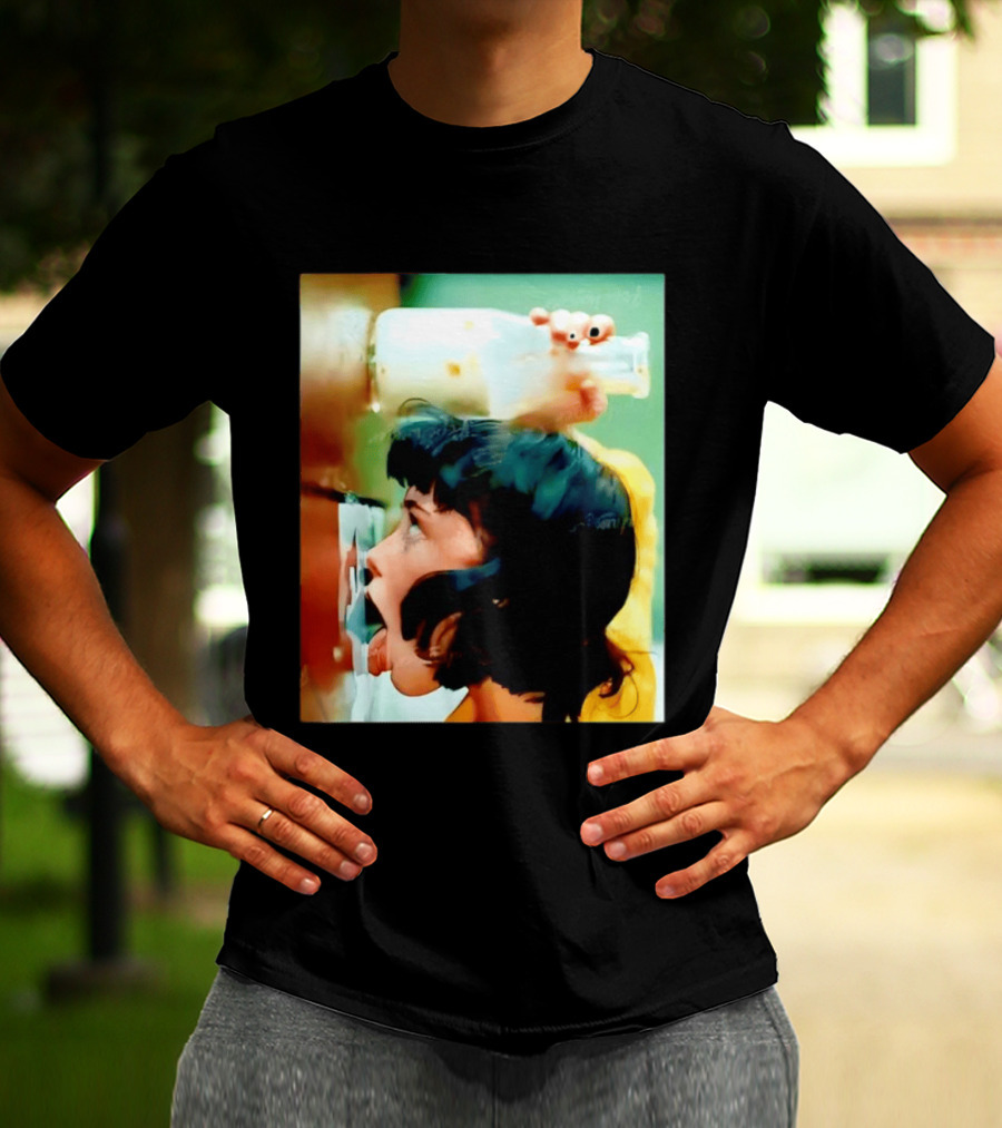 The Girl With Banging Head Licking Milk Scene T-Shirt