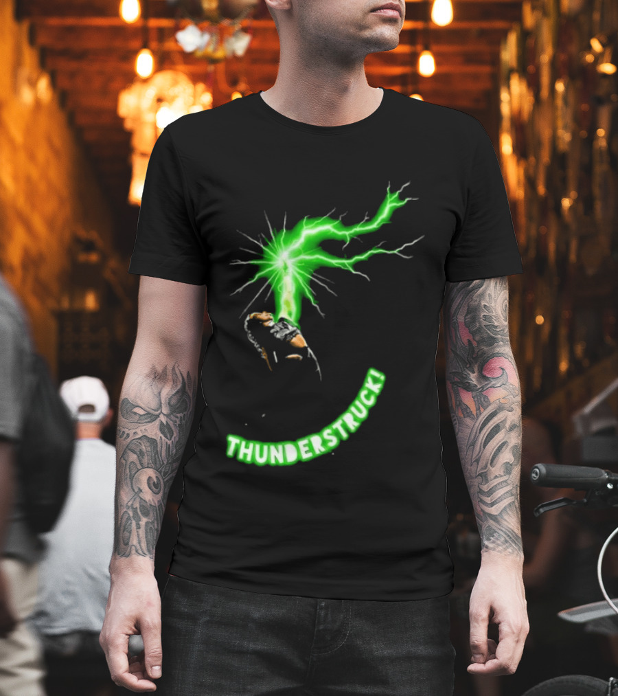 Thunderstruck Green Lightning Female Wrestler Power Burst T-Shirt