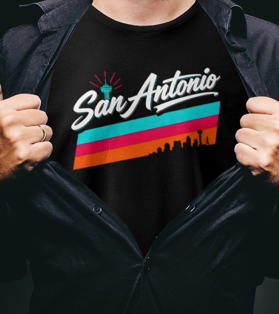 San Antonio Tower Of The Americas Spurs Basketball NBA T-Shirt
