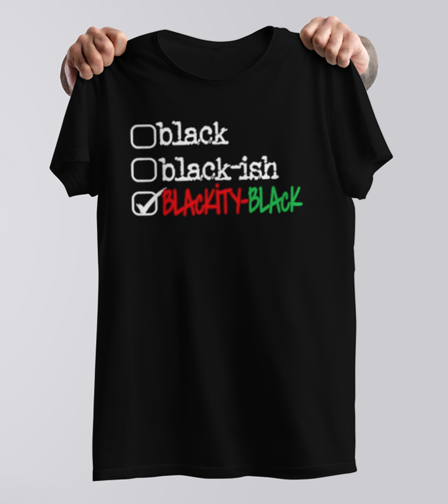 Black Black Ish Blackity Black Checked T-Shirt