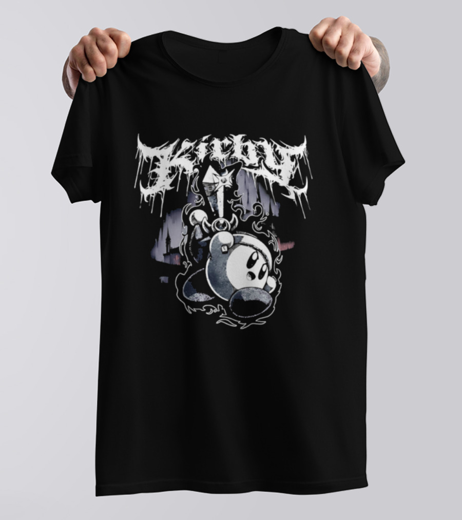Black Metal Inspired Kirby With Dripping T-Shirt