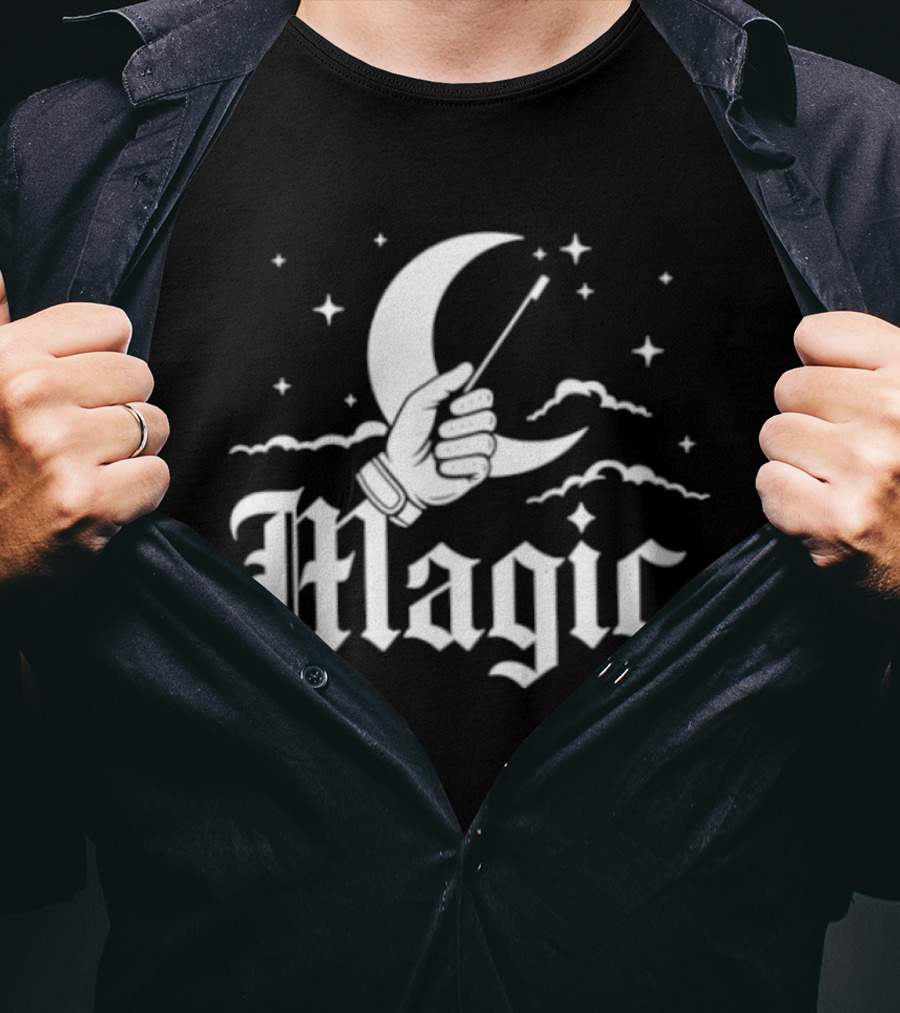Magic Chicago White Sox Baseball Moon Hand Stars T-Shirt