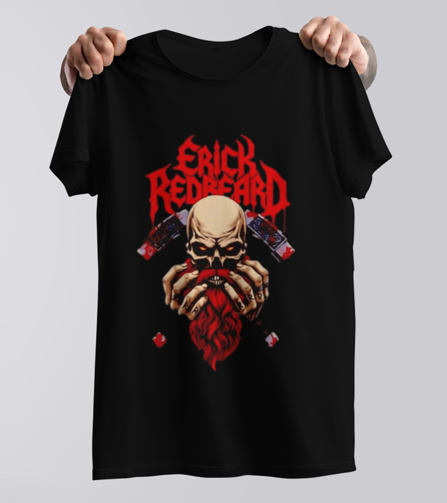 Erick Redbeard Viking Warrior Skull And Axes T-Shirt