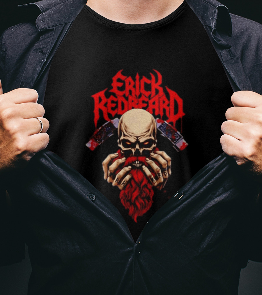 Erick Redbeard Viking Warrior Skull And Axes T-Shirt