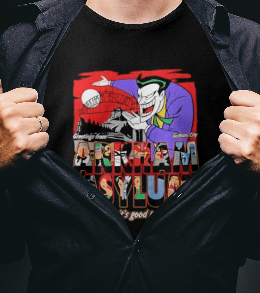 Greetings From Arkham Asylum Joker It's Good To Be Back T-Shirt