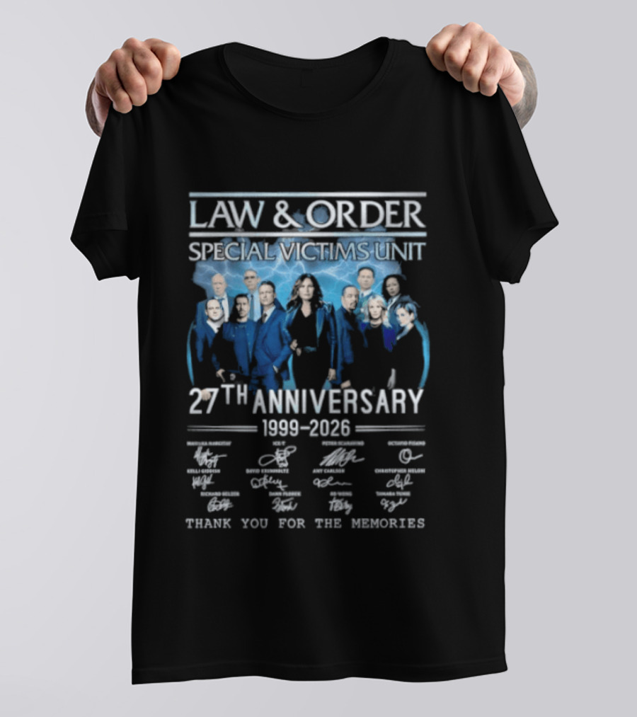 Law And Order Special Victims Unit 27th Anniversary 1999 2026 Thank You For The Memories T-Shirt