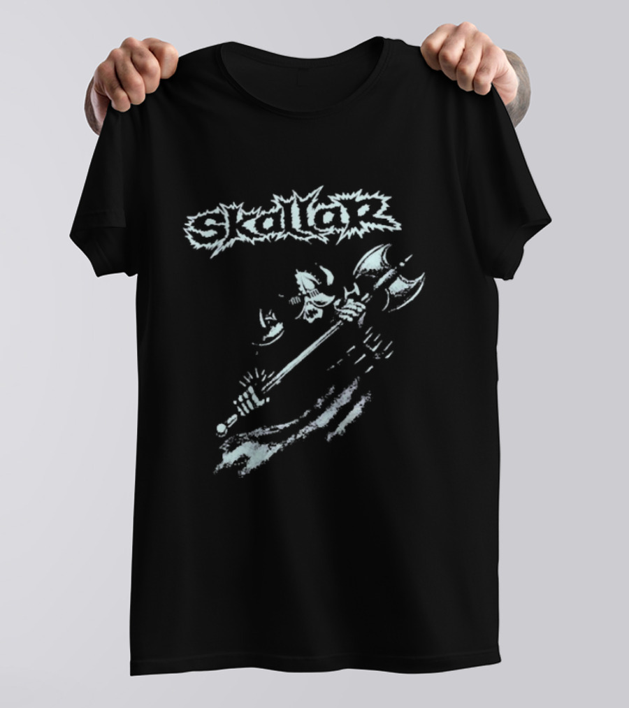 Skallar Death Metal Band Skull Axe T-Shirt