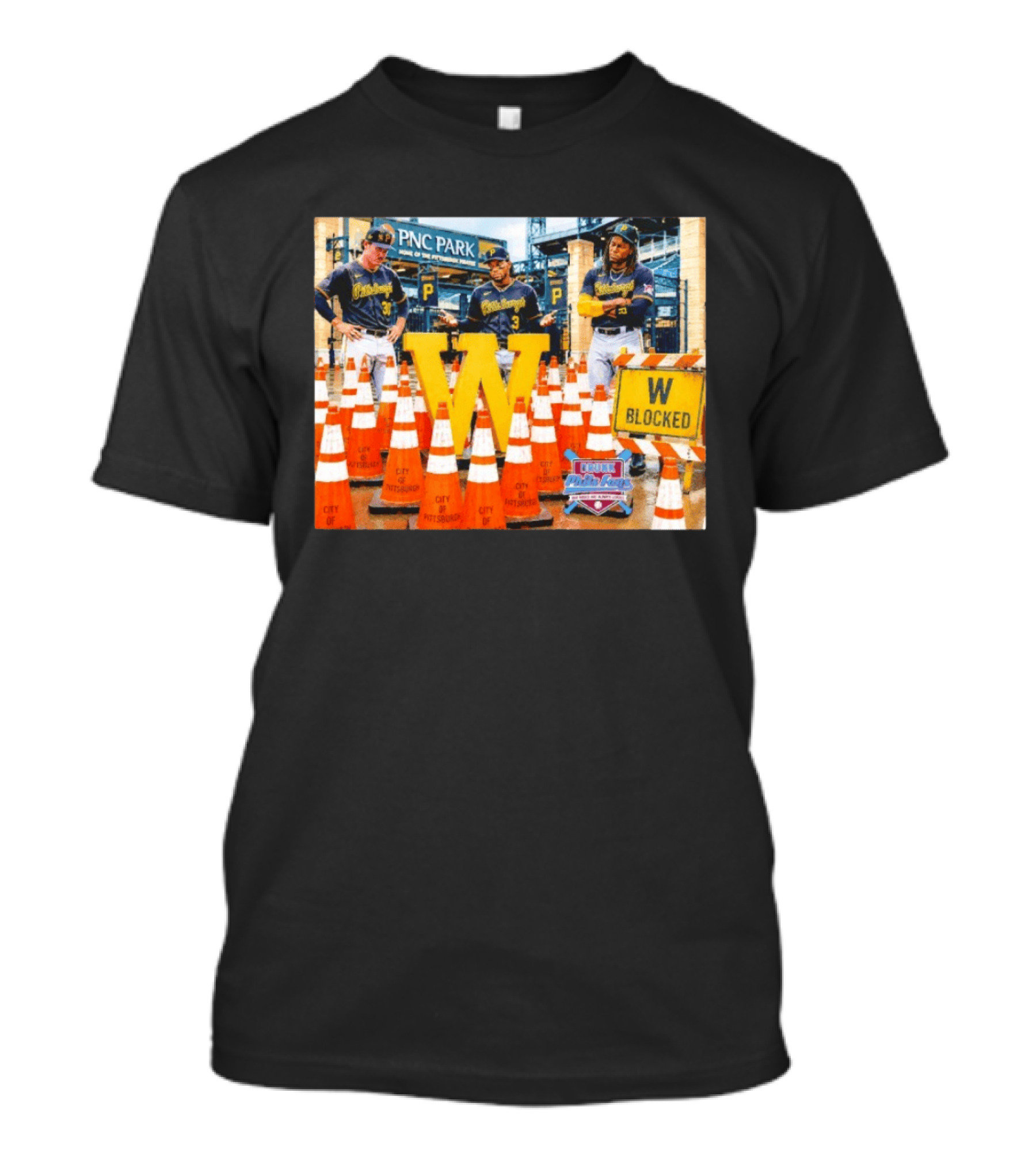Skenes Jones Keller Pittsburgh Pirates PNC Park W Blocked T-Shirt