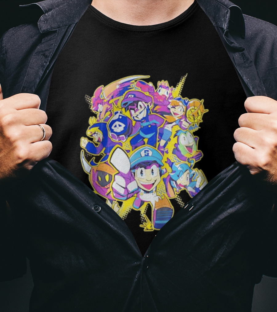 SMG4 All Star Game Characters Colorful Animation T-Shirt