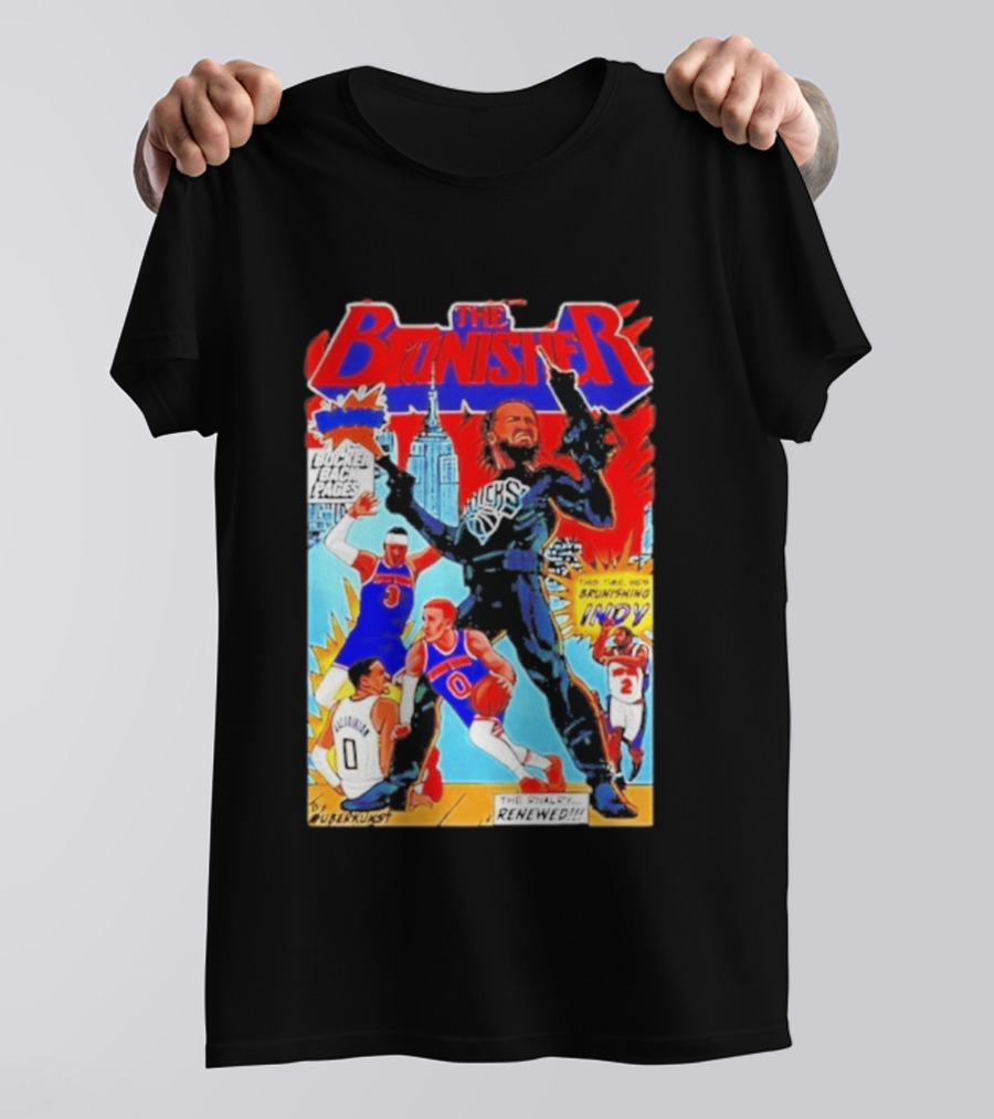 The Brunisher Jalen Brunson Knicks Comics Empire State Mocks Indiana T-Shirt