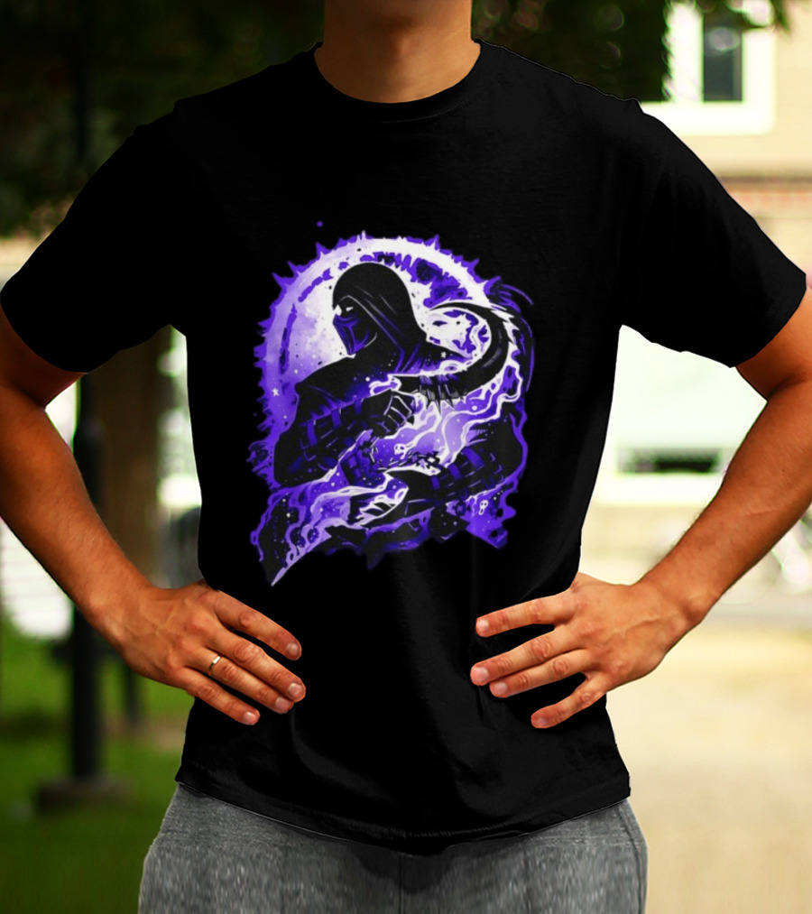 Noob Saibot Master Of The Shadow Mortal Kombat Dark Warrior Purple Aura T-Shirt