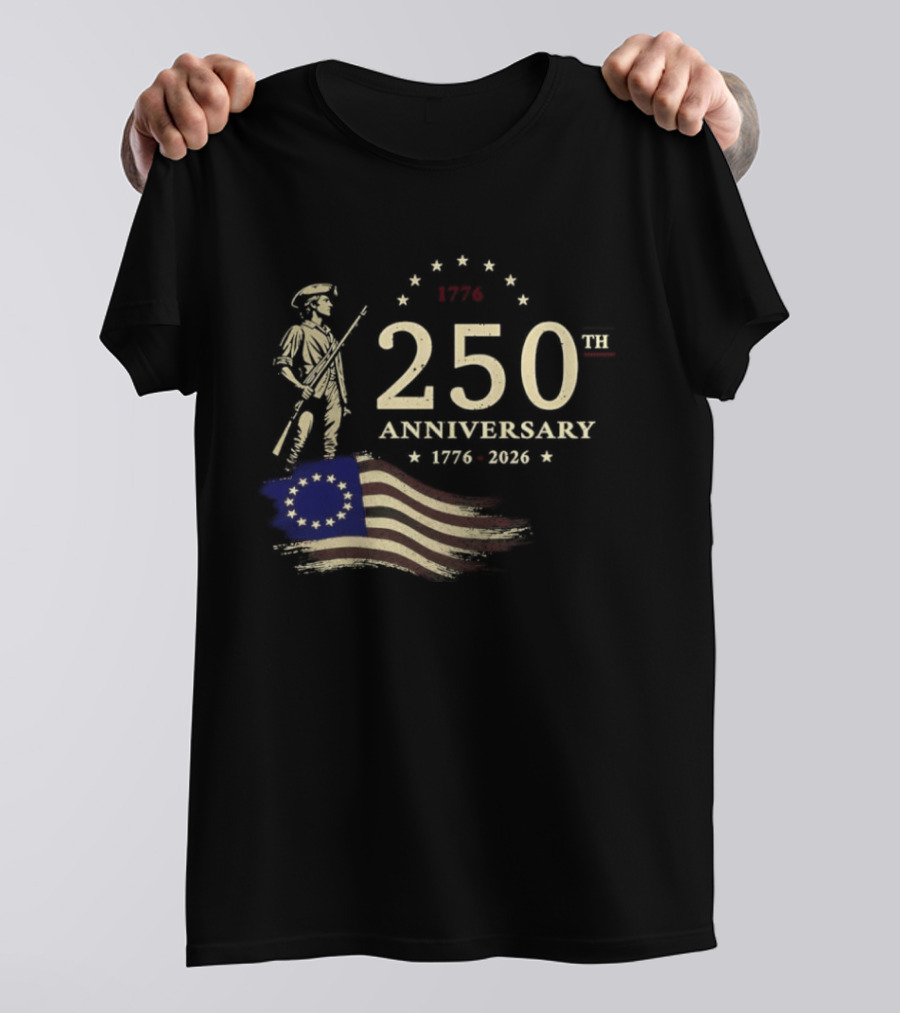 1776 250th Anniversary Soldier American Flag 1776 2026 T-Shirt