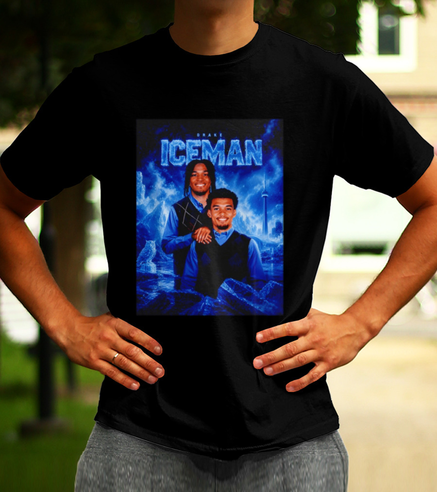 Drake Iceman Brothers Victor Wembanyama Stephon Castle Basketball Toronto Skyline T-Shirt