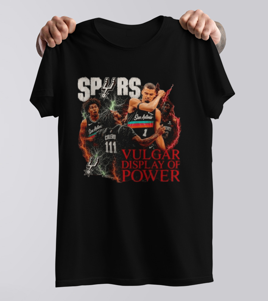 San Antonio Spurs Vulgar Display Of Power Basketball Team Action T-Shirt
