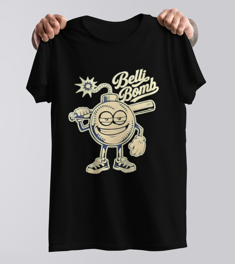 Belli Bomb Baseball Cartoon Bat T-Shirt