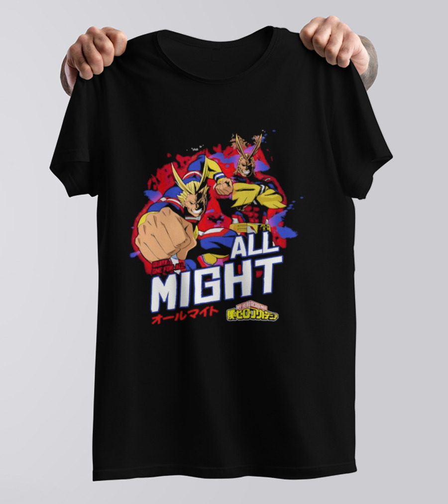 All Might My Hero Academia Anime Hero Iconic Character Art Quirk One For All T-Shirt