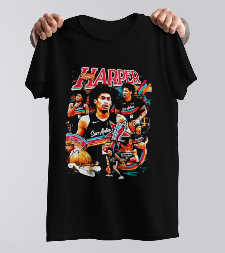 Dylan Harper San Antonio Spurs Basketball Number 2 T-Shirt