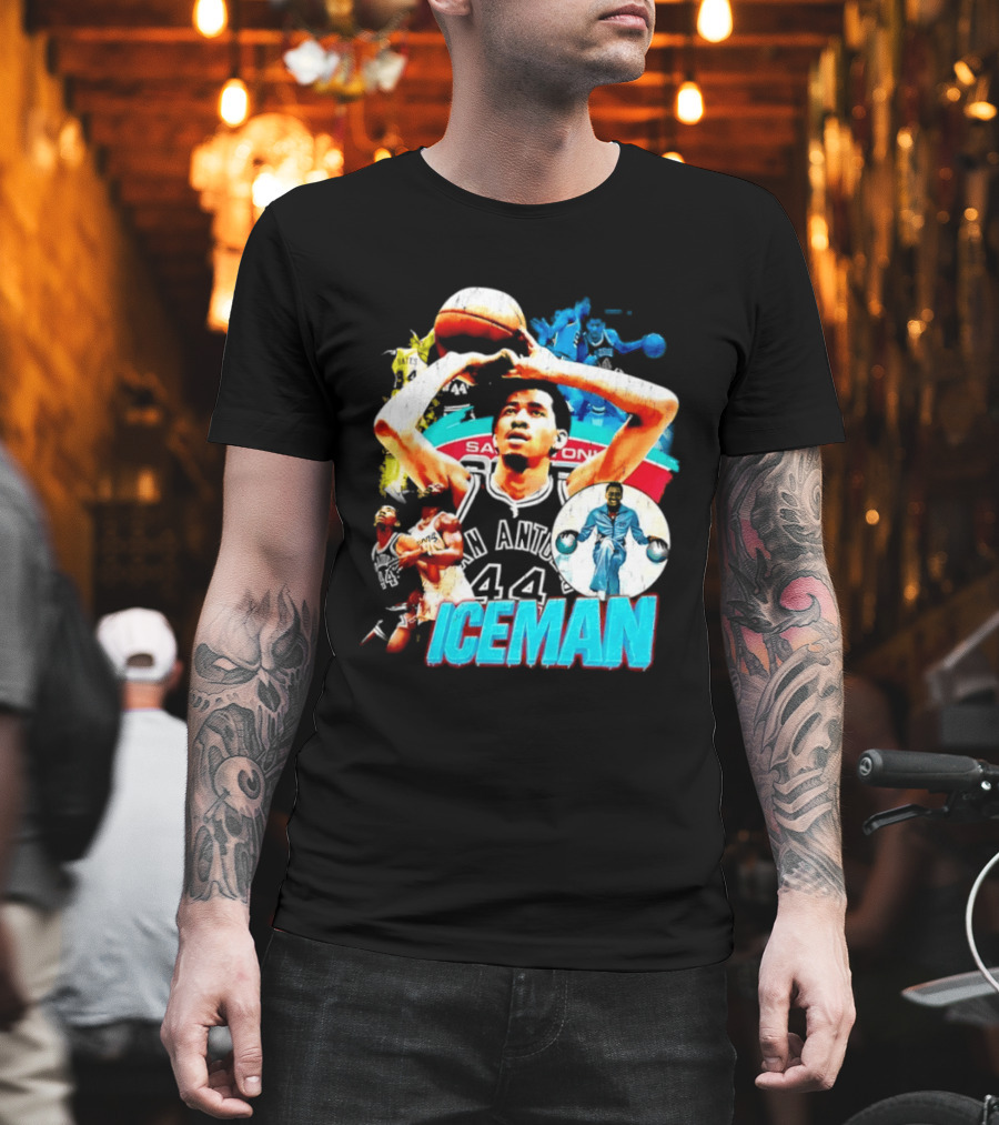 George Gervin Iceman San Antonio Spurs 44 Basketball Legend T-Shirt