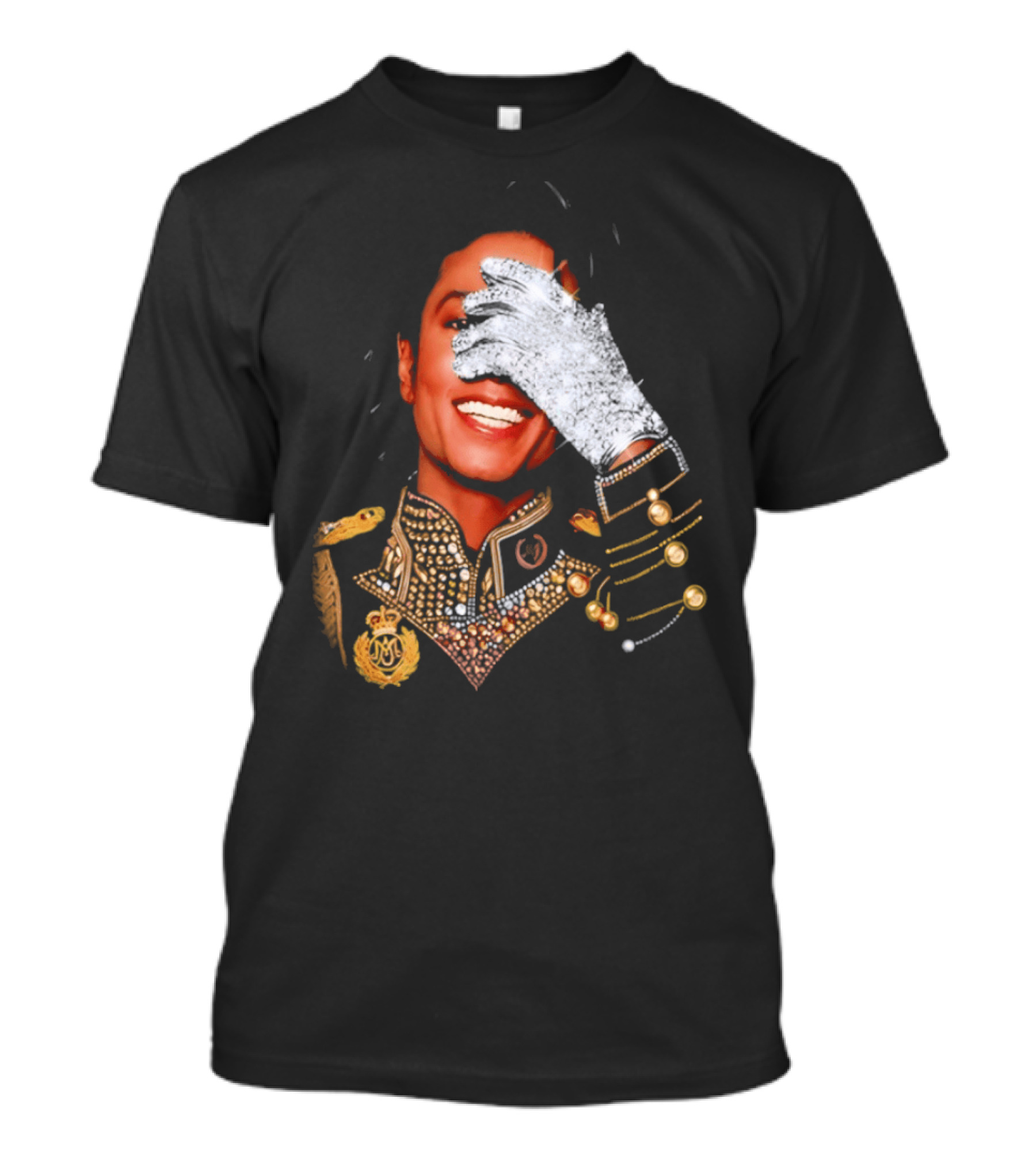 Jackson Drake Iceman King Of Pop Diamond Glove 2026 Gold Embellished Uniform T-Shirt