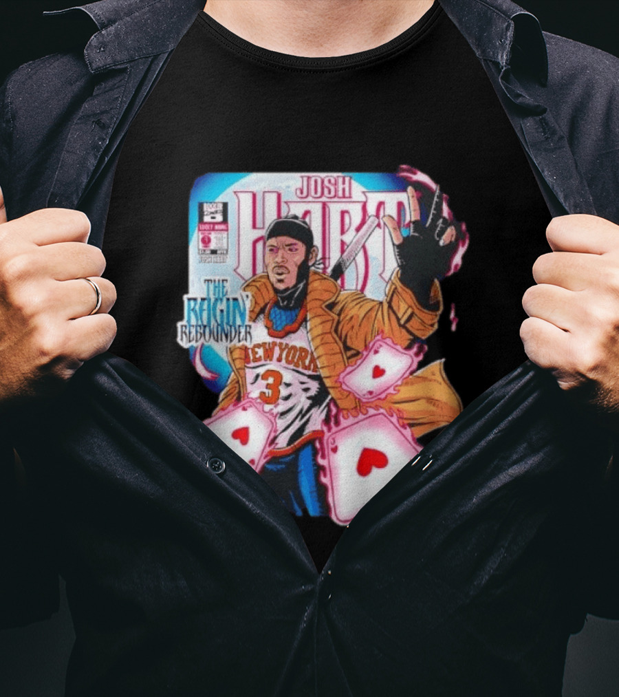 Josh Hart The Ragin' Rebounder Knicks New York Comic Style Basketball Cards T-Shirt