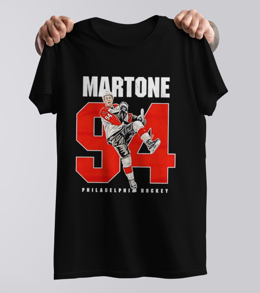 Martone 94 Philadelphia Hockey Player Celebration T-Shirt