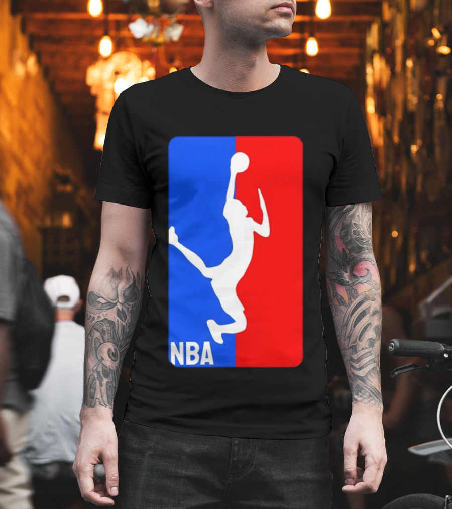 NBA Basketball 2026 Dunk Silhouette Red Blue T-Shirt