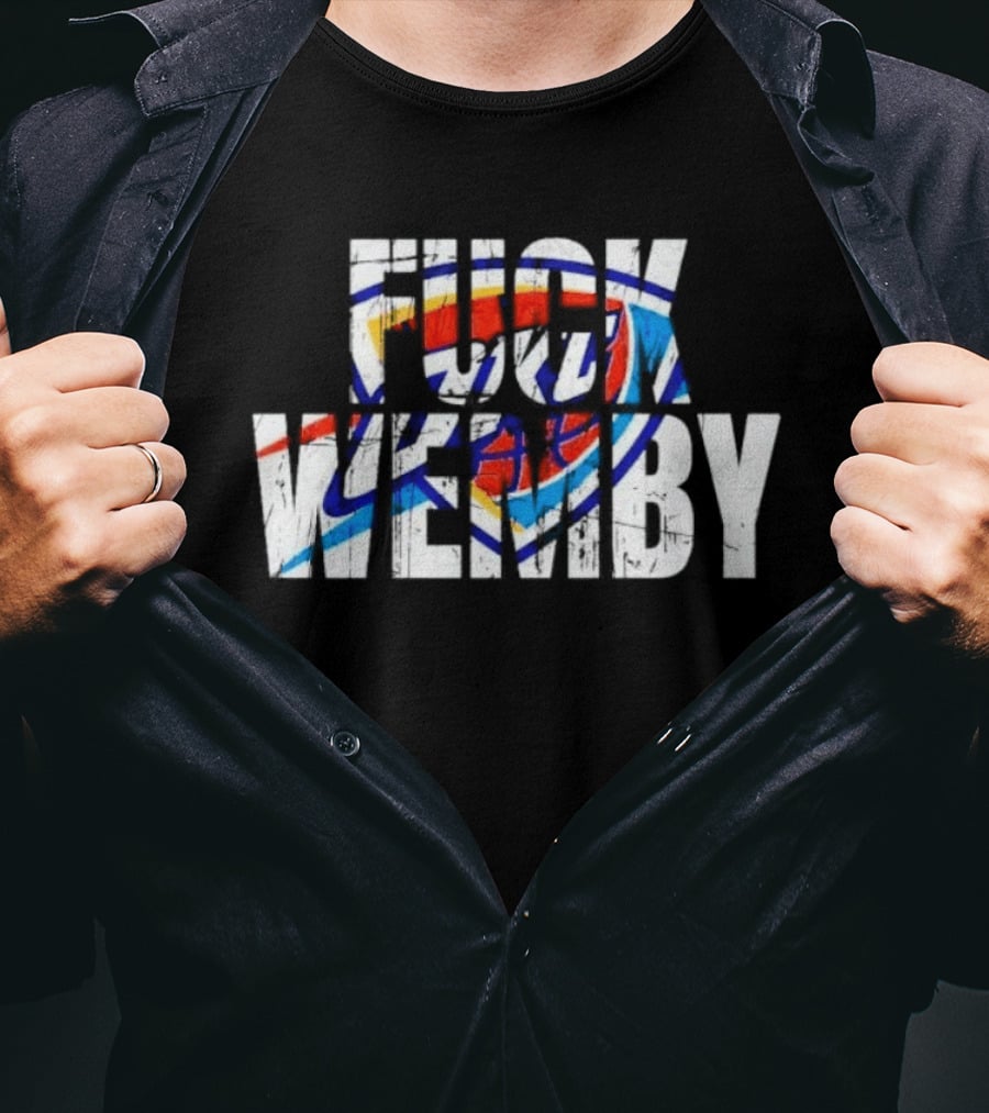 OKC Thunder Text Logo Overlay Wemby T-Shirt