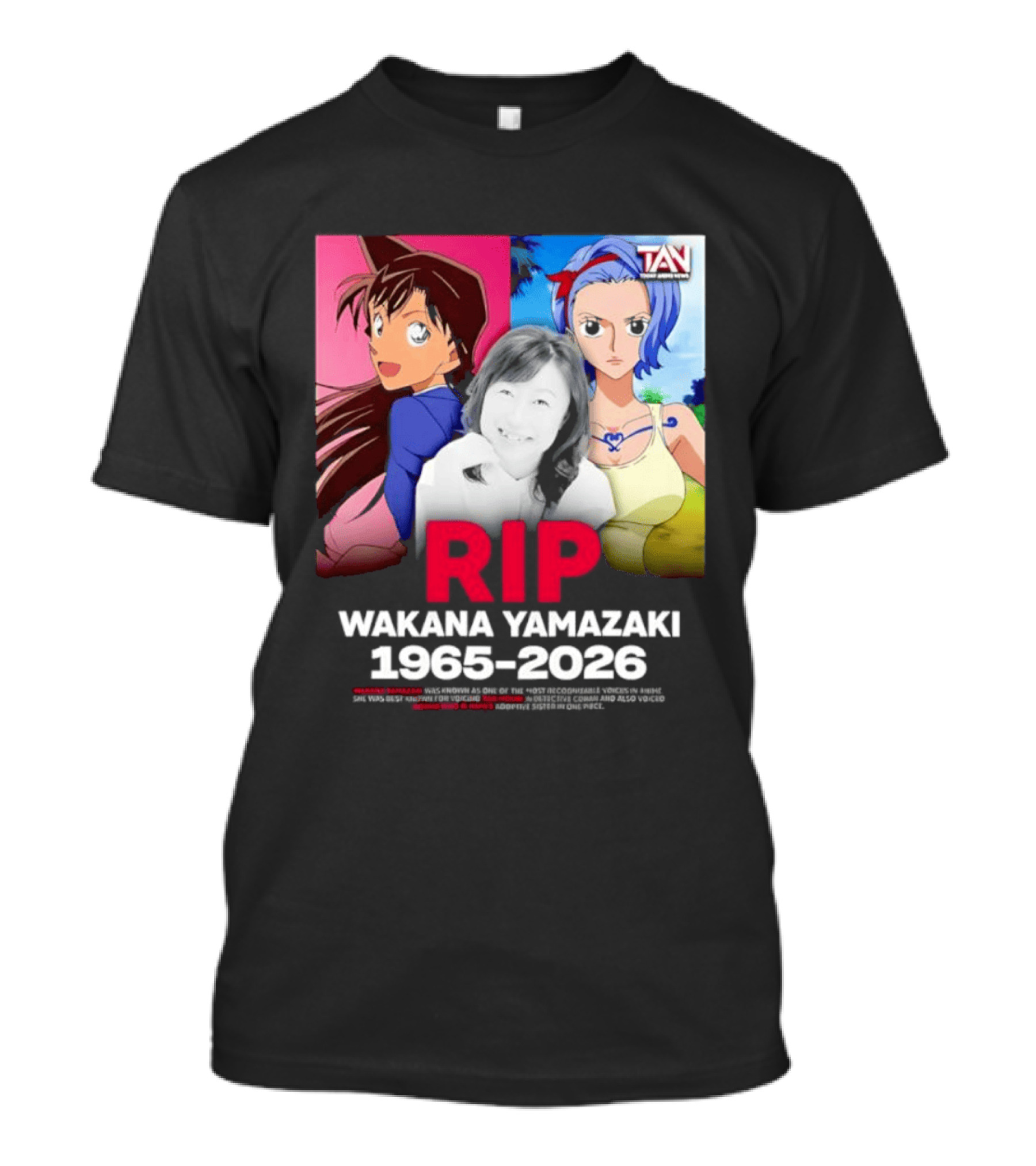 RIP Wakana Yamazaki 1966 2026 Voice Actor Legend Anime Characters T-Shirt
