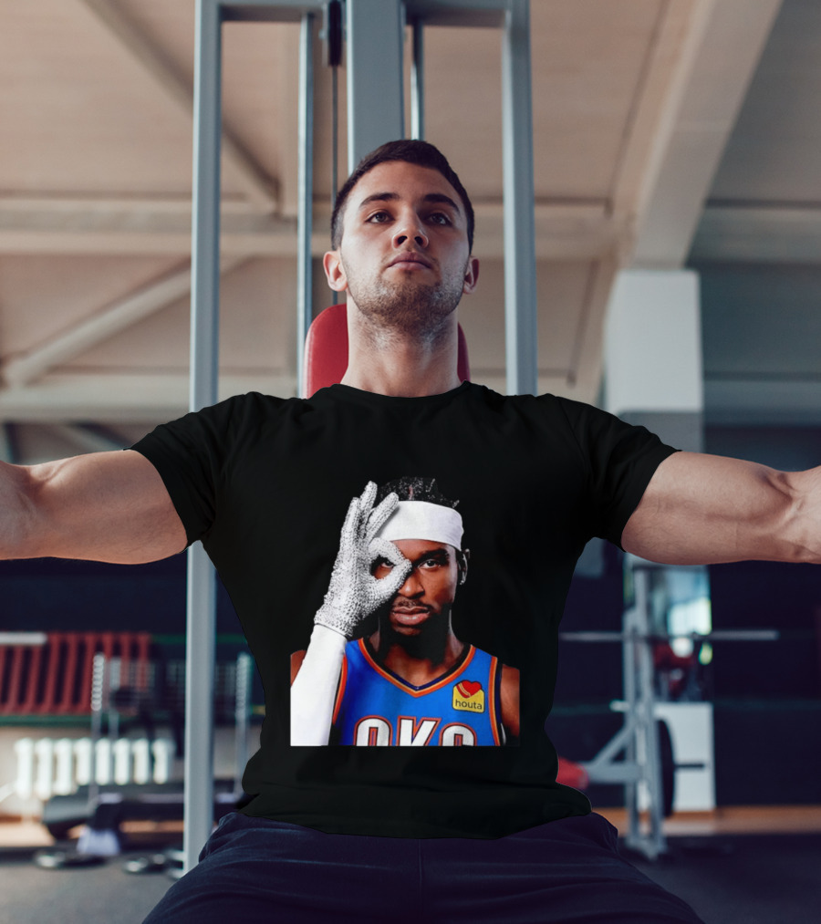 Shai Gilgeous Alexander Oklahoma City Thunder Clutch Player Of The Year 2026 Glitter Gloves Houta OKC T-Shirt