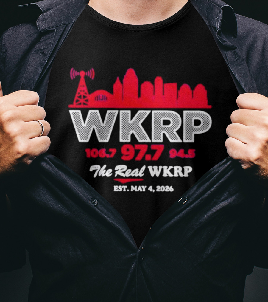 WKRP 106.7 97.7 94.5 The Real WKRP Est. May 4 2026 Skyline T-Shirt