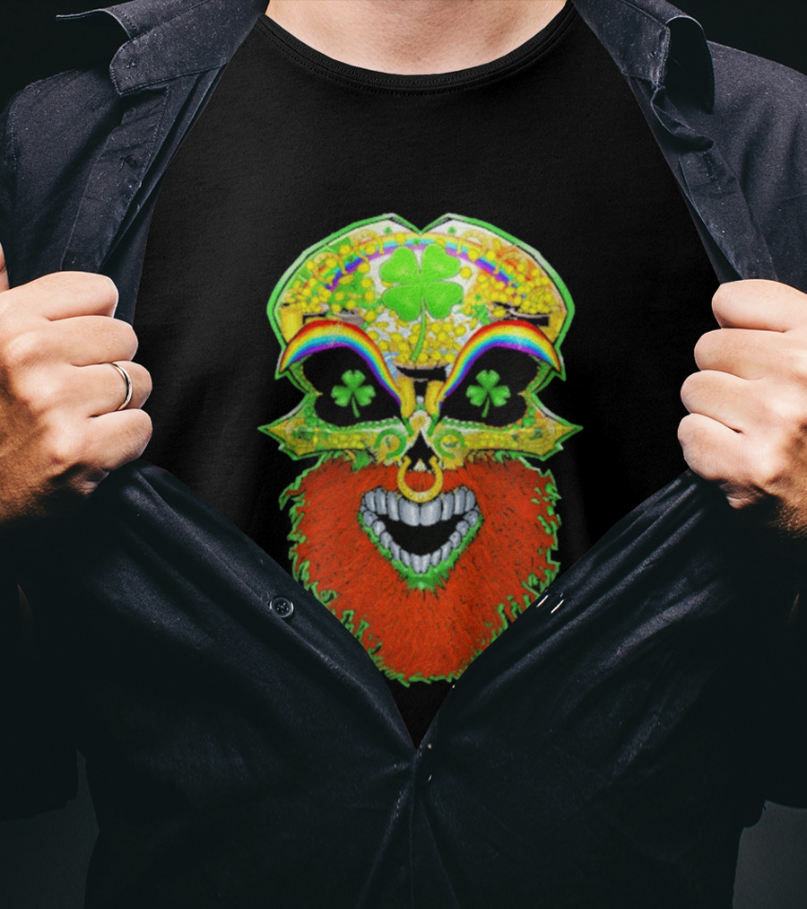 Tommaso Ciampa Lucky Psycho AEW Skull Four Leaf Clover Rainbow T-Shirt