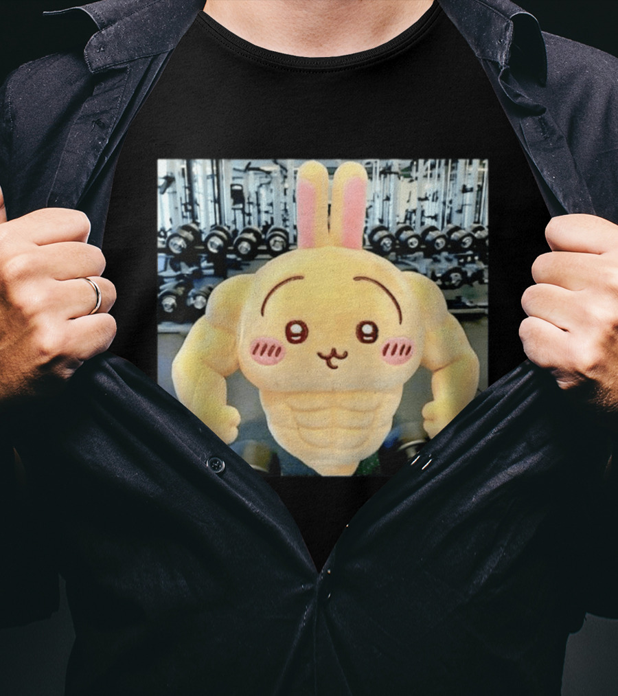 Usagi Muscle Chiikawa Buff Bunny Plush Toy T-Shirt