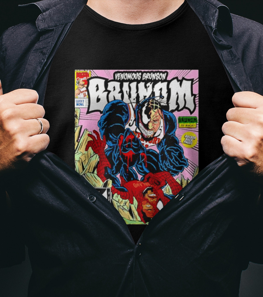 Venomous Brunson Venom X Jalen Brunson Marvel Comic Brunes Back Cover Price T-Shirt