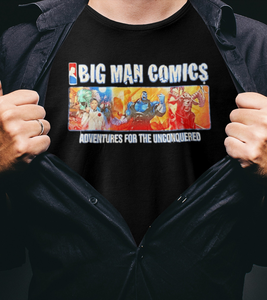 Big Man Comics Adventures For The Unconquered NBA Style Heroes T-Shirt
