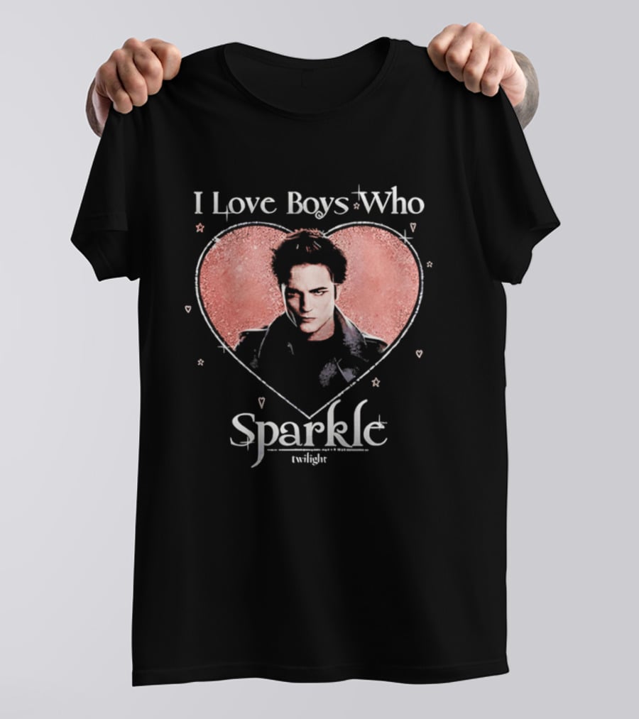 Twilight I Love Boys Who Sparkle Heart T-Shirt