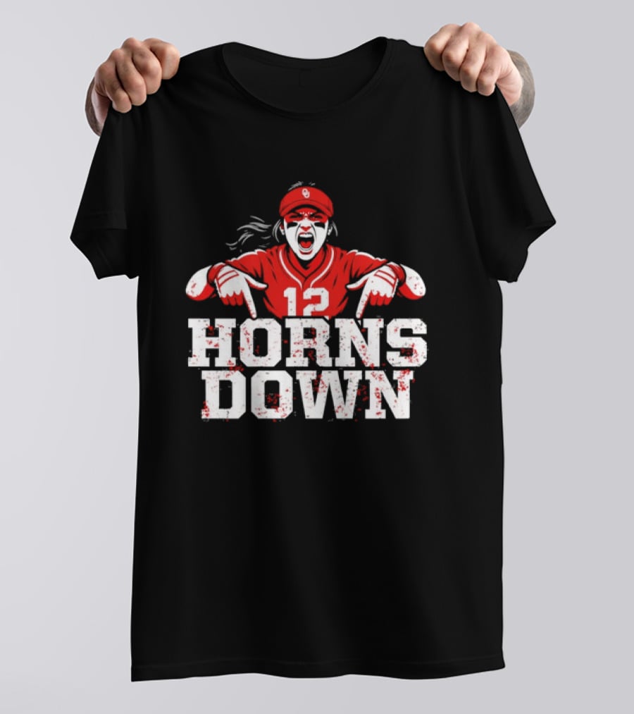 Oklahoma Sooners 12 Horns Down Girl Fan T-Shirt