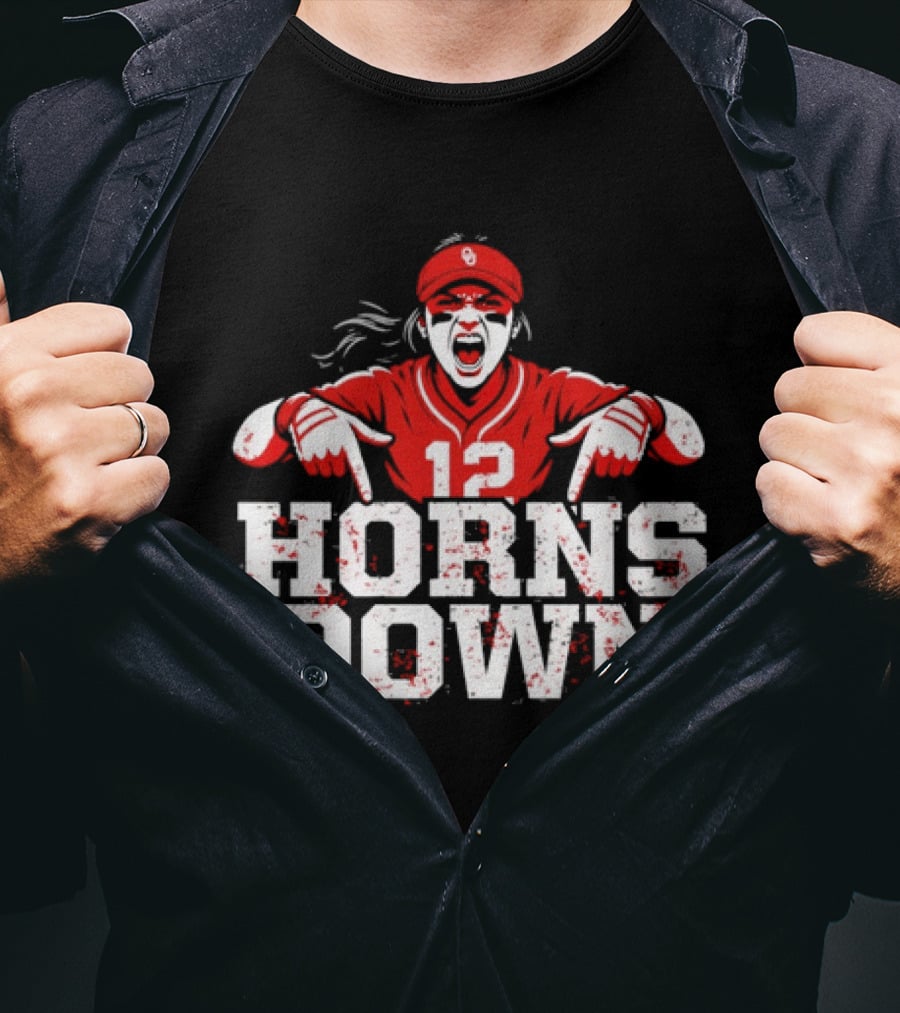 Oklahoma Sooners 12 Horns Down Girl Fan T-Shirt