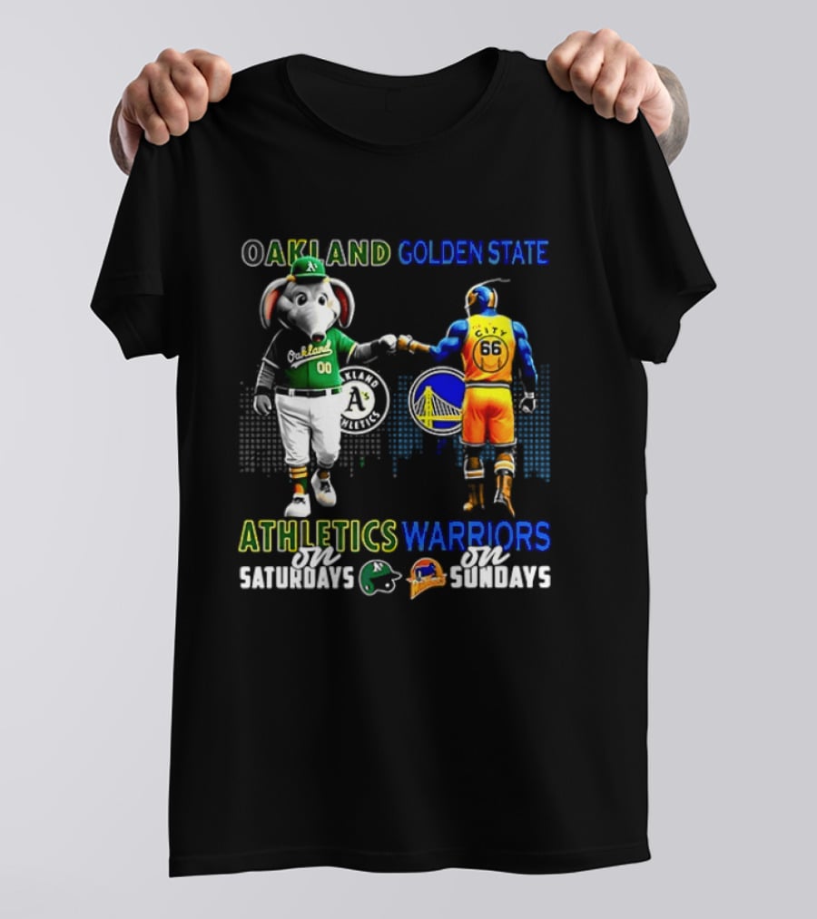 Oakland Athletics Saturdays Fist Bump Golden State Warriors Sundays 2026 T-Shirt