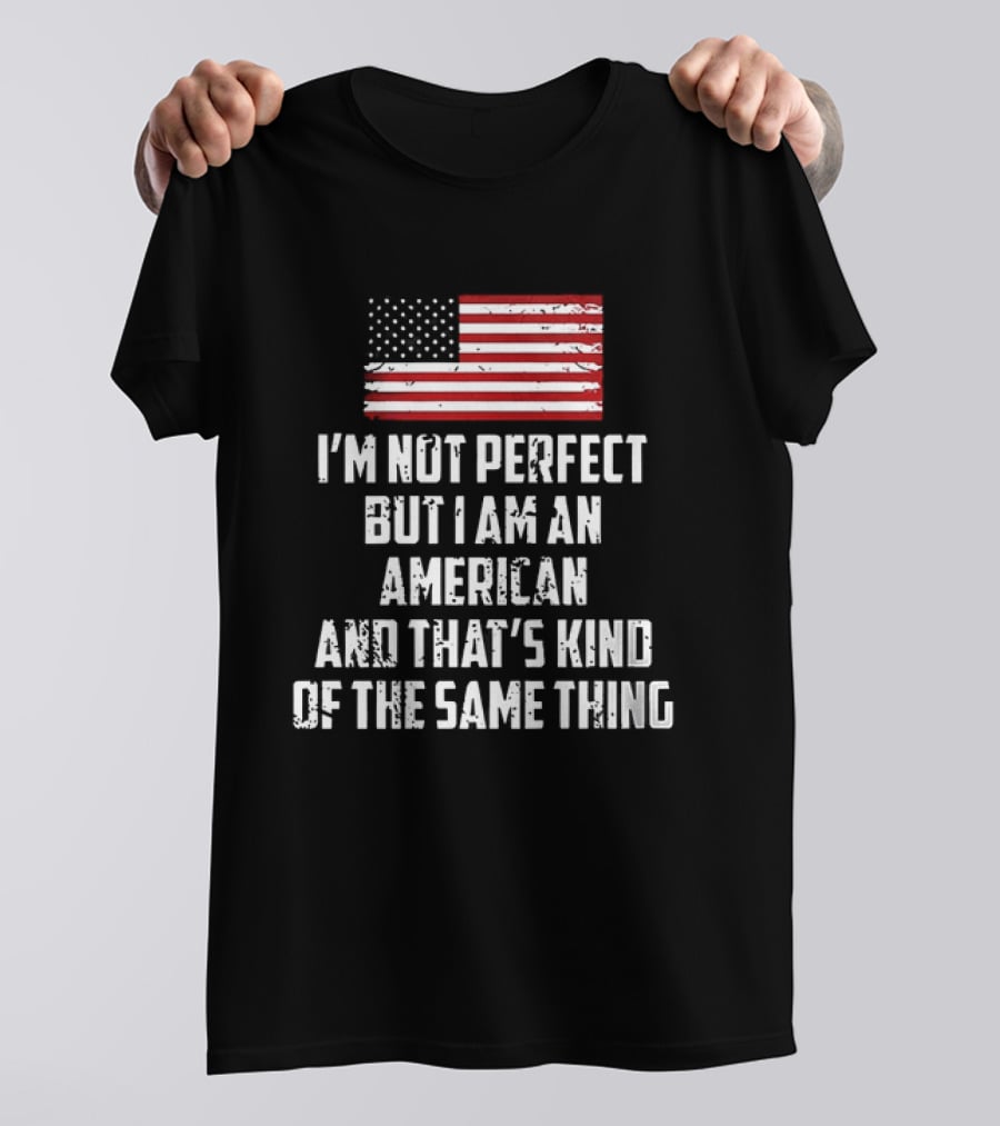 I'm Not Perfect But I Am An American And That's Kind Of The Same Thing Flag T-Shirt