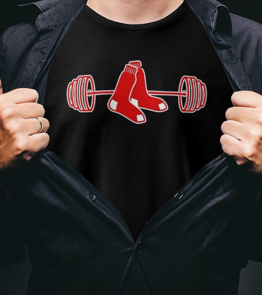 Johanfran Garcia Red Sox Barbell Weightlifting Socks T-Shirt