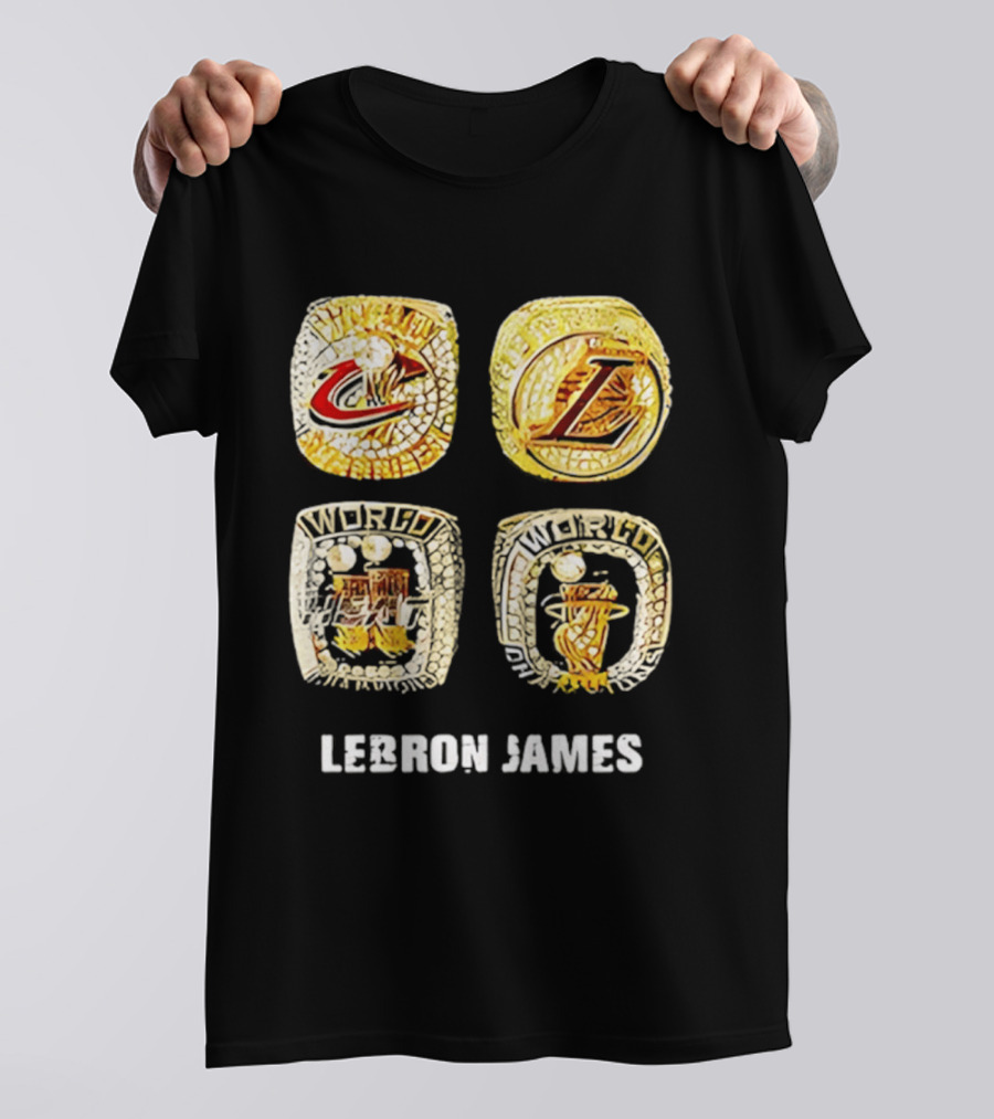 Lebron James World Rings Cleveland Los Angeles 2026 T-Shirt