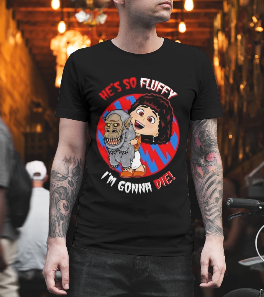 He's So Fluffy I'm Gonna Die Monster Hug Red Blue Circle T-Shirt