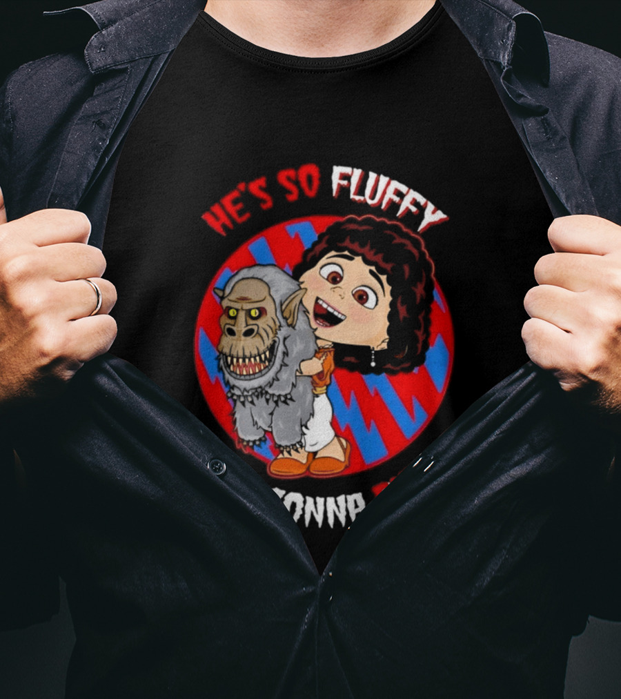 He's So Fluffy I'm Gonna Die Monster Hug Red Blue Circle T-Shirt