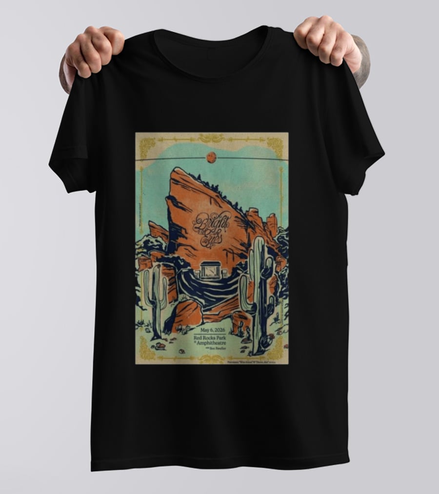 May 6 2026 Bright Eyes Red Rocks Park Amphitheatre Desert Scene T-Shirt