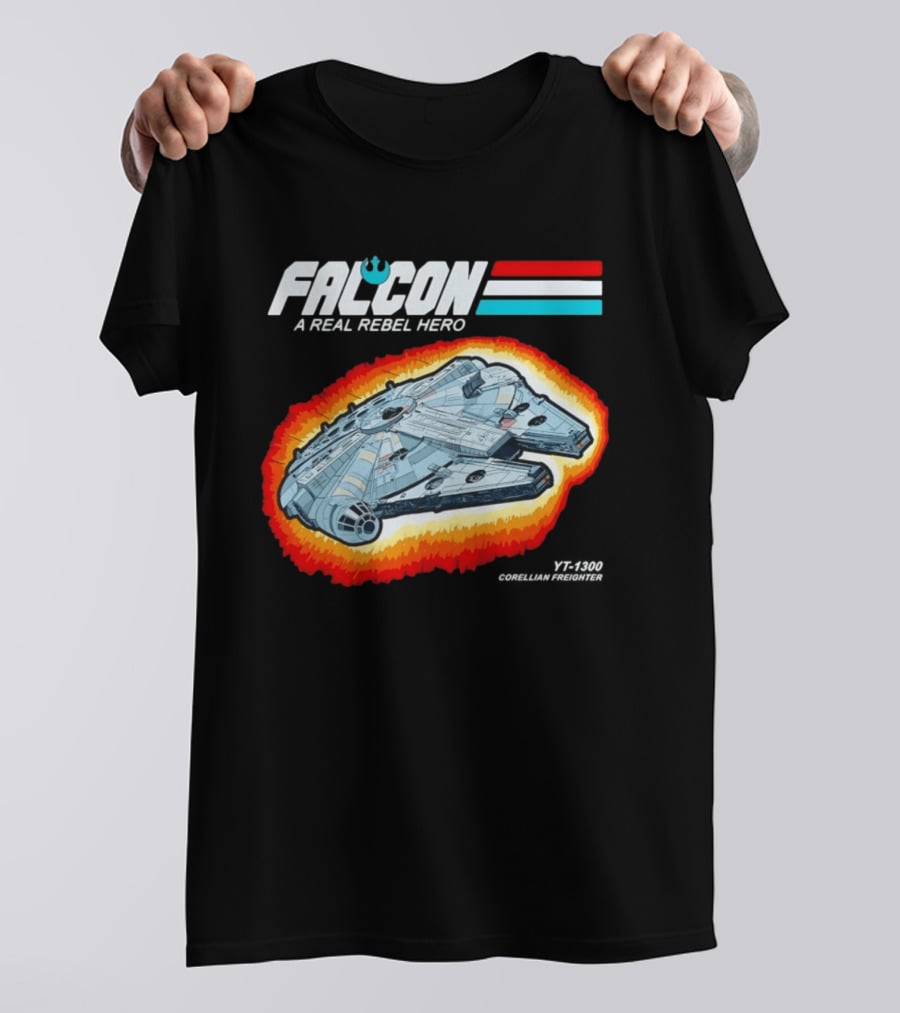 Millennium Falcon A Real Rebel Hero YT 1300 Corellian Freighter GI Joe T-Shirt