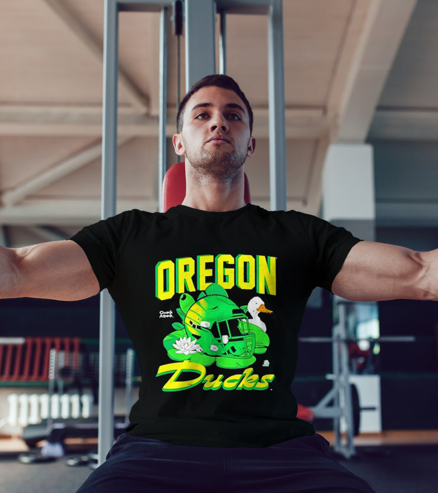 Oregon Ducks Football Helmet And Duck T-Shirt