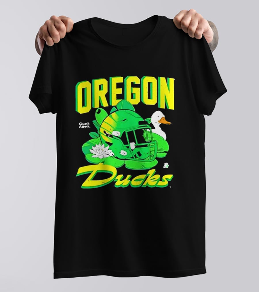 Oregon Ducks Football Helmet And Duck T-Shirt