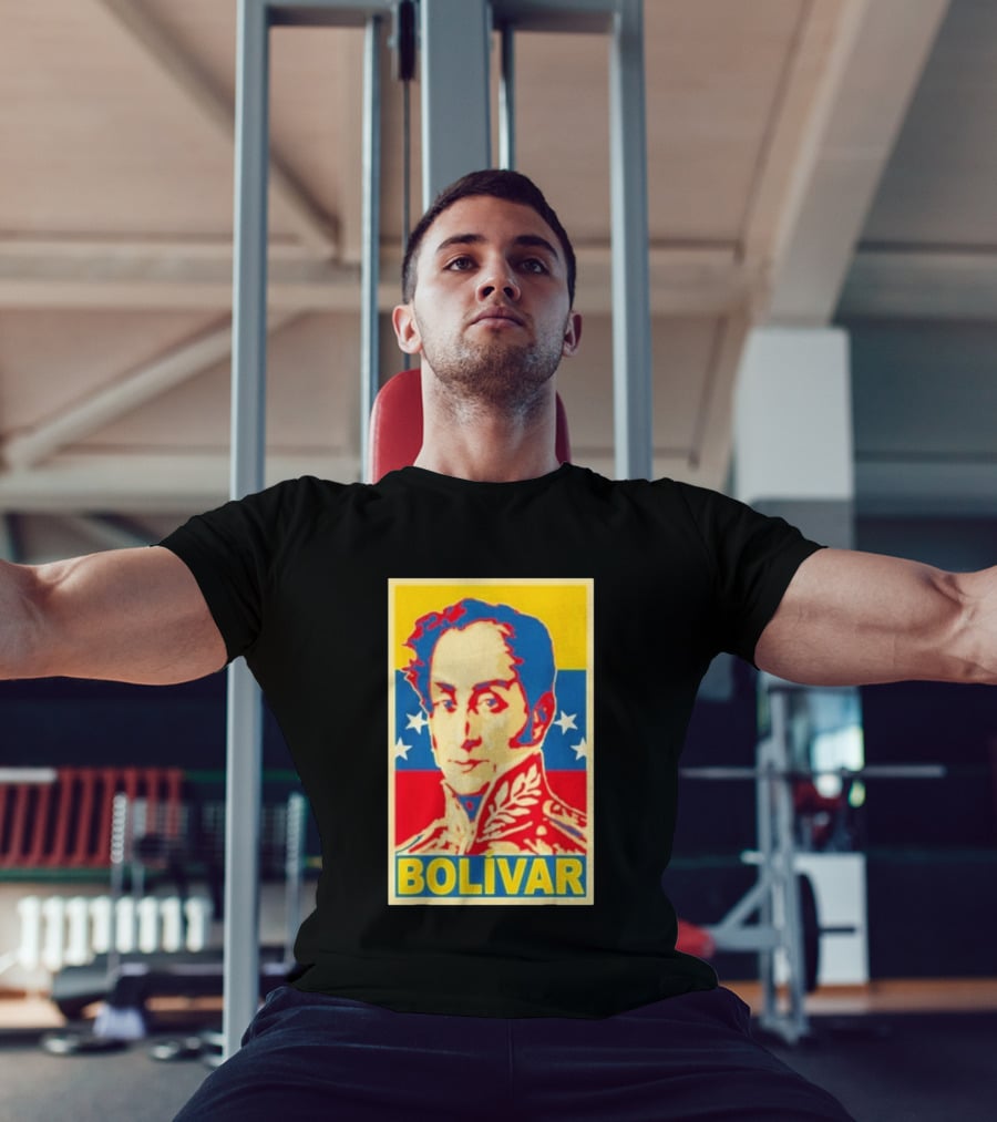 Bolivar Portrait Venezuelan Flag Colors Stars T-Shirt