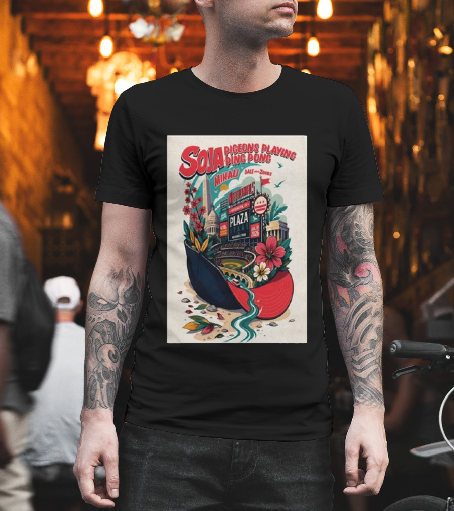 SOJA Pigeons Playing Ping Pong Nationals Park Plaza Stage Washington DC August 1 2026 T-Shirt